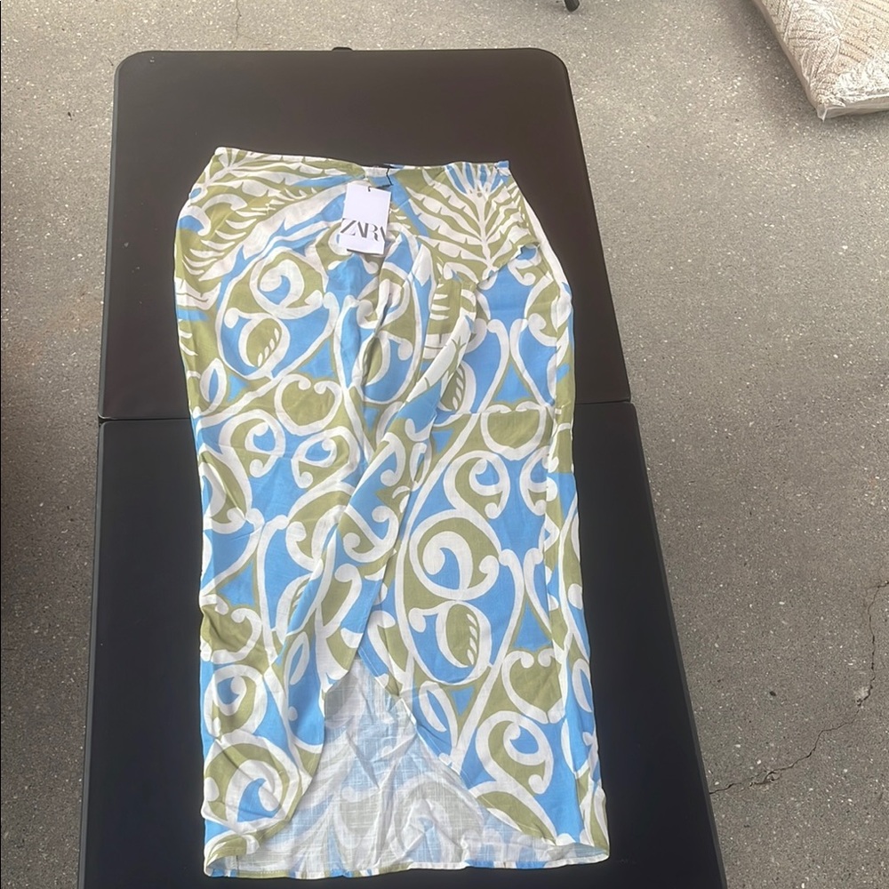 Zara Blue and Green Swim Cover-Up